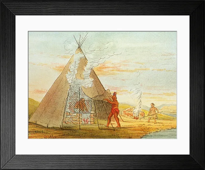 Framed Print : Native American Indian Sweat Lodge