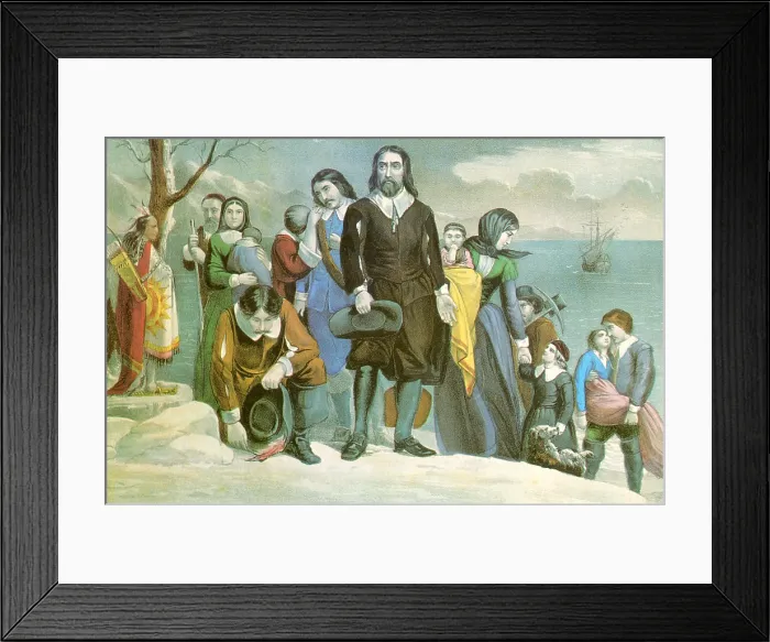 Framed Print : Landing of the Pilgrims at Plymouth Rock, 1620 Framed Print : Landing of the Pilgrims at Plymouth Rock, 1620