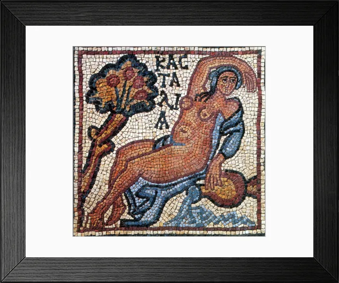 Framed Print : Kastalia of Delphi, Byzantine Mosaic, 6th Century