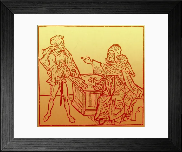Framed Print : Banker, 15th Century Framed Print : Banker, 15th Century