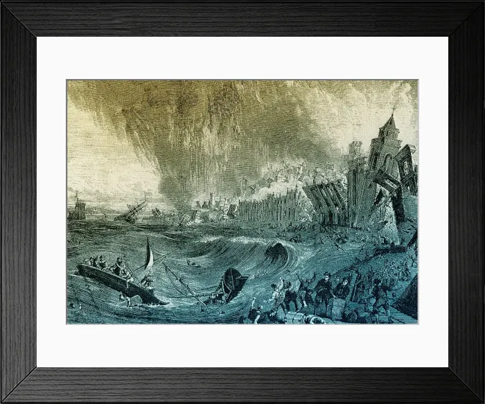 Framed Print : Lisbon Tsunami, 1755