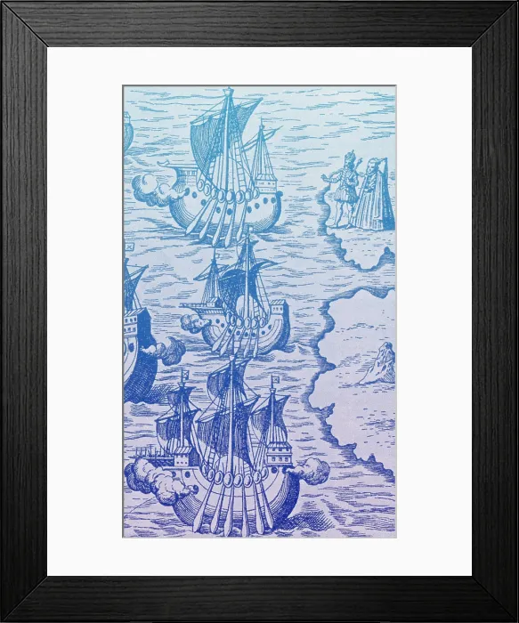 Framed Print : Columbus Caravels Depart Spain, 1492 Framed Print : Columbus Caravels Depart Spain, 1492