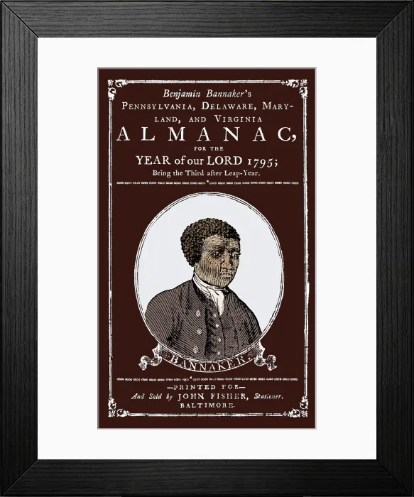 Framed Print : Benjamin Banneker, Almanac, 1795 Framed Print : Benjamin Banneker, Almanac, 1795