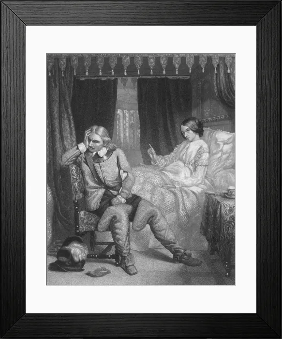 Framed Print : Oliver Cromwell with His Dying Daughter Framed Print : Oliver Cromwell with His Dying Daughter