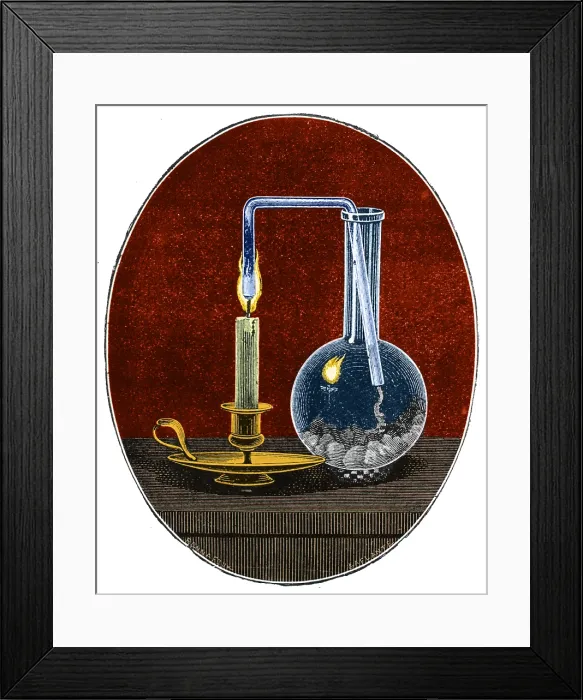 Framed Print : Faraday's Experiment Investigating Candle Flame, 1892