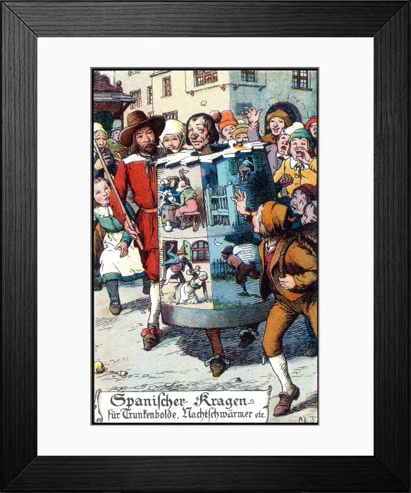 Framed Print : Medieval Punishment, Drunkard's Cloak