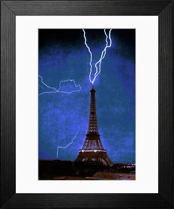Framed Print : Lightning Strikes Eiffel Tower, 1902 Framed Print : Lightning Strikes Eiffel Tower, 1902
