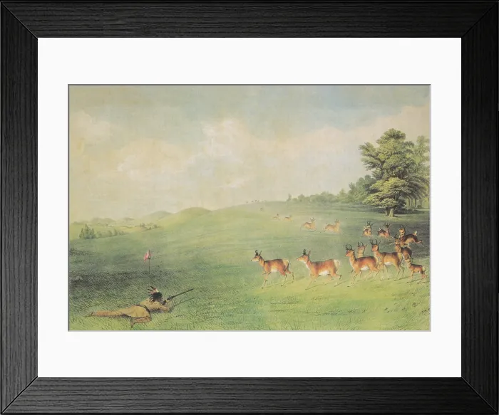 Framed Print : Native American Indian Hunting Antelope, 1860