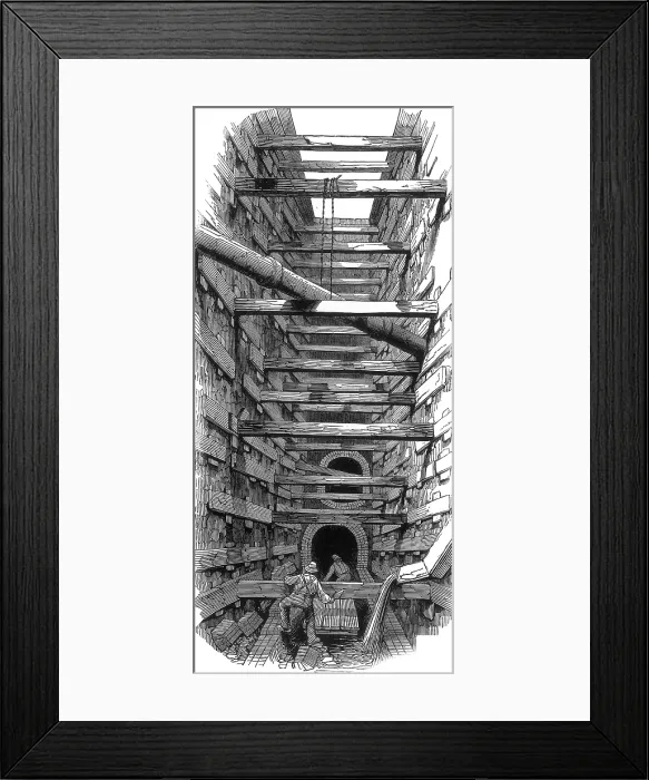 Framed Print : London Sewerage System, 1845 Framed Print : London Sewerage System, 1845