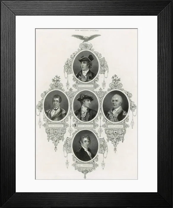 Framed Print : New England Militia Officers, 1700's Framed Print : New England Militia Officers, 1700's