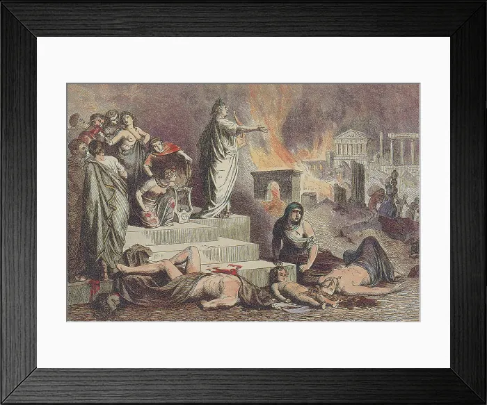 Framed Print : Nero and the Great Fire of Rome, 64 AD Framed Print : Nero and the Great Fire of Rome, 64 AD
