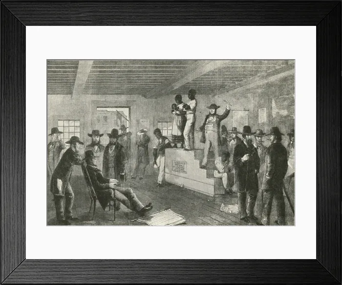 Framed Print : Slave Market Auction, 1861