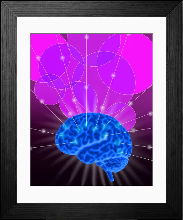 Framed Print : Conceptual Brain, Illustration Framed Print : Conceptual Brain, Illustration