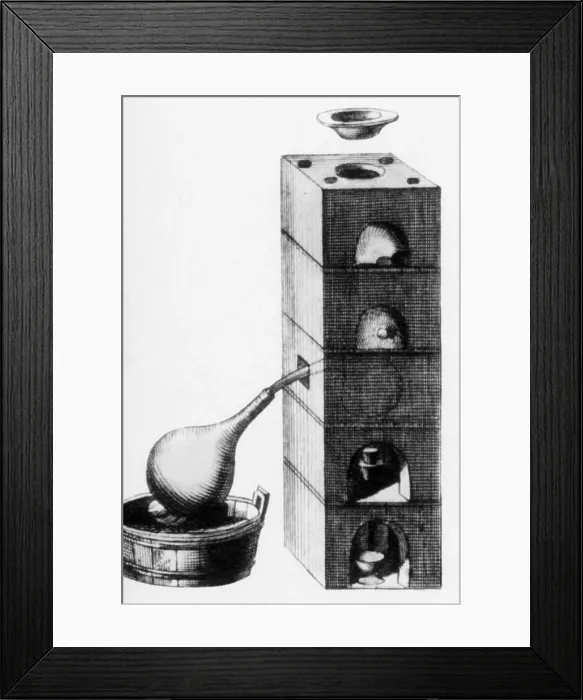 Framed Print : Distillation, Alembic, 18th Century Framed Print : Distillation, Alembic, 18th Century