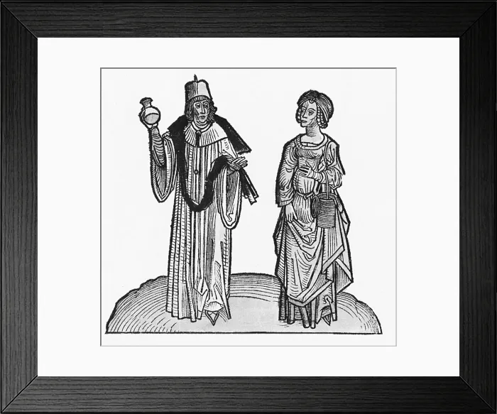 Framed Print : Uroscopy, 15th Century Framed Print : Uroscopy, 15th Century
