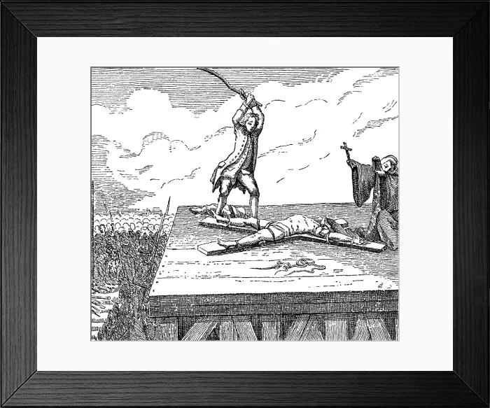 Framed Print : Antoine Desrues Tortured on Breaking Wheel, 1777 Framed Print : Antoine Desrues Tortured on Breaking Wheel, 1777