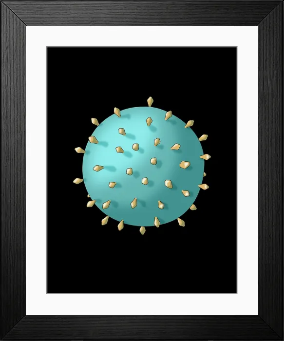 Framed Print : Virus Shape, Complex, Illustration Framed Print : Virus Shape, Complex, Illustration