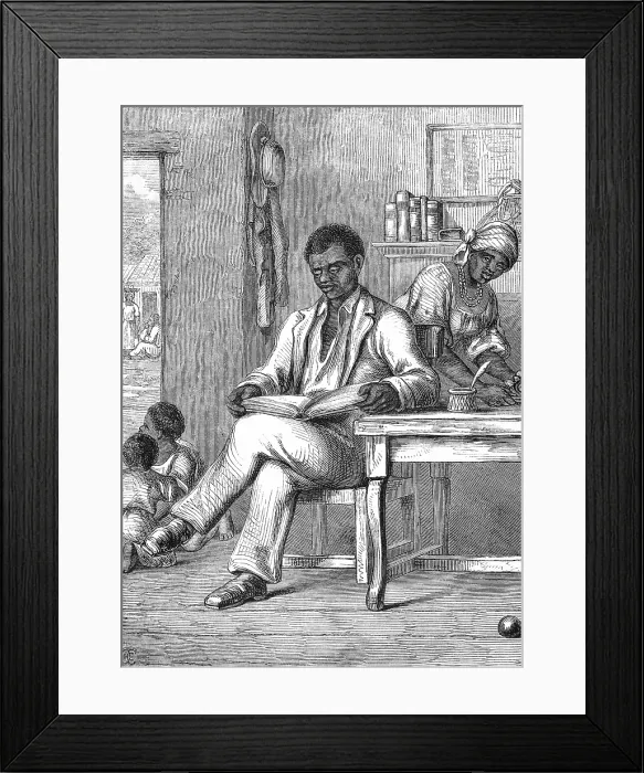 Framed Print : Toussaint L'Ouverture, Reading Guillaume Raynal Framed Print : Toussaint L'Ouverture, Reading Guillaume Raynal