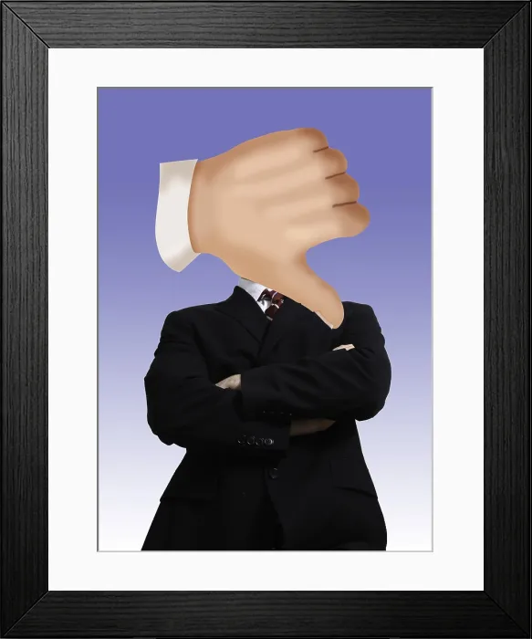 Framed Print : Thumbs Down Framed Print : Thumbs Down