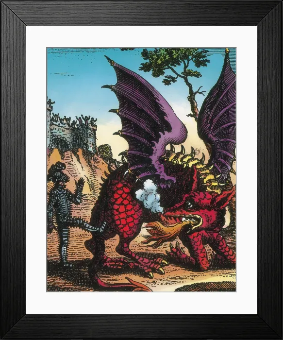 Framed Print : Dragon of Wantley, 16th Century Framed Print : Dragon of Wantley, 16th Century