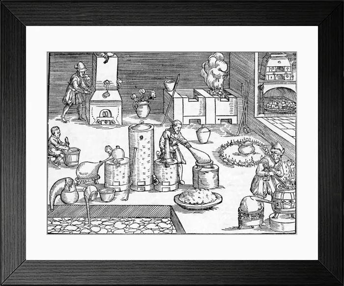 Framed Print : Alchemy, Distillation, 1580 Framed Print : Alchemy, Distillation, 1580