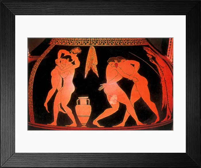 Framed Print : Olympic Games, Wrestling, Red-Figure Pottery Framed Print : Olympic Games, Wrestling, Red-Figure Pottery