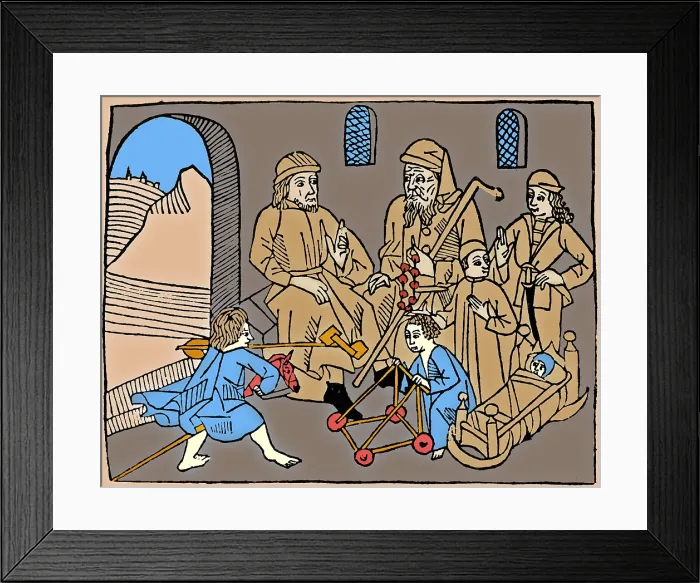 Framed Print : Medieval Toys, 15th century Framed Print : Medieval Toys, 15th century