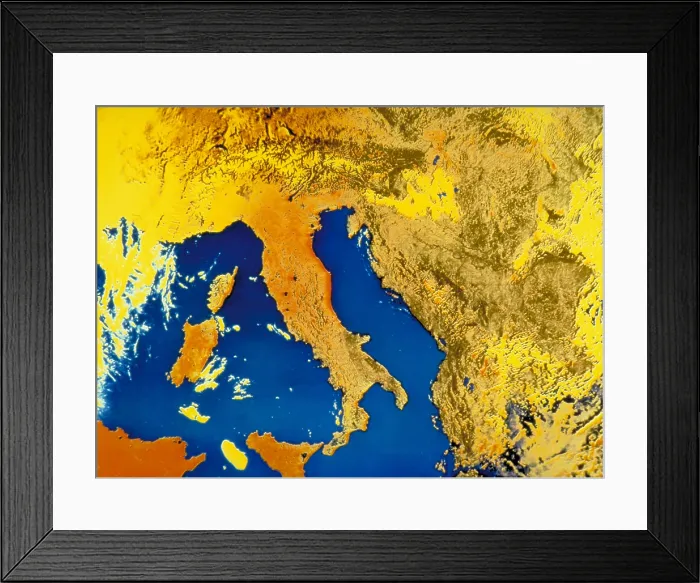 Framed Print : Satellite image of Italy Framed Print : Satellite image of Italy
