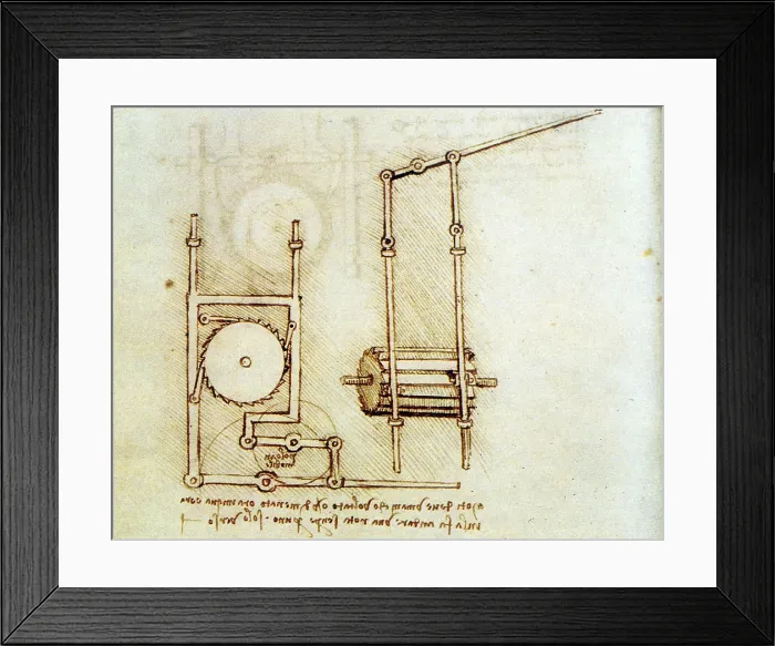 Framed Print : Da Vinci, Rotary Motion