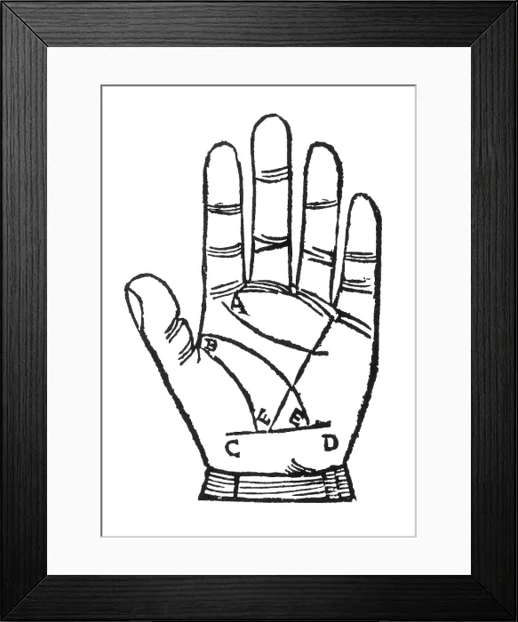 Framed Print : Palmistry, Indagine Palm Lines, 1522 Framed Print : Palmistry, Indagine Palm Lines, 1522