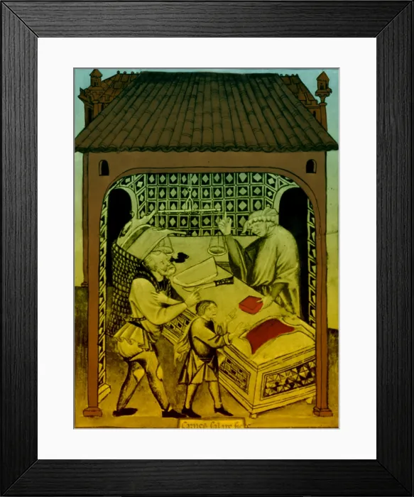 Framed Print : Butcher, Medieval Tradesman Framed Print : Butcher, Medieval Tradesman