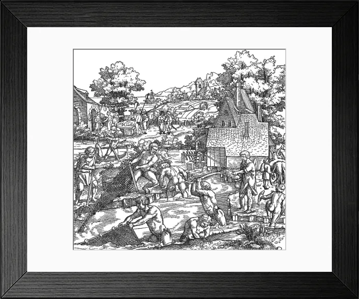 Framed Print : Fishing, 16th Century Framed Print : Fishing, 16th Century