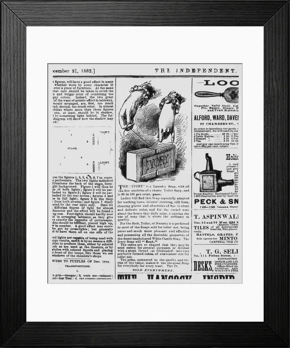 Framed Print : First Ivory Soap Ad Framed Print : First Ivory Soap Ad