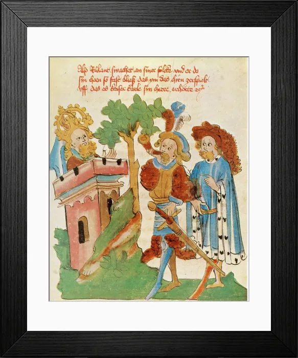 Framed Print : Charlemagne Hears Roland Blow His Horn Framed Print : Charlemagne Hears Roland Blow His Horn
