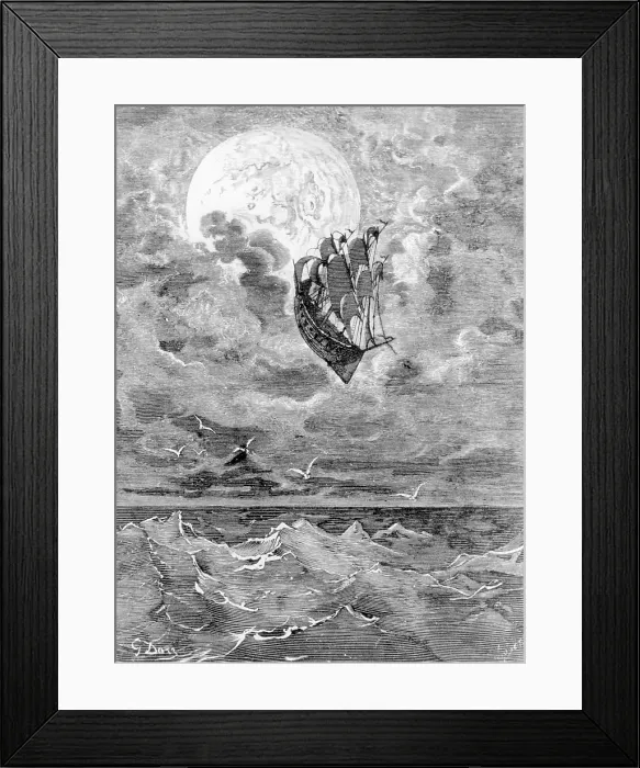 Framed Print : Baron Munchausen, A Voyage to the Moon Framed Print : Baron Munchausen, A Voyage to the Moon