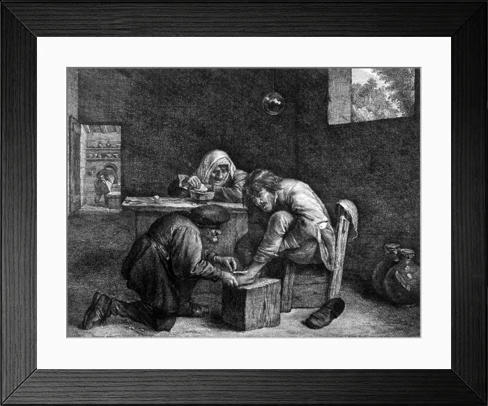 Framed Print : Barber-Surgeon, Treating Patient