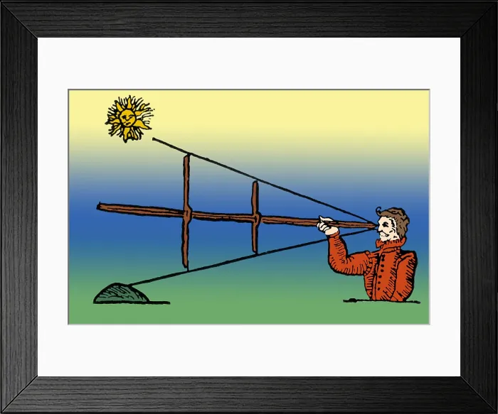 Framed Print : Cross-staff, Navigational Instrument