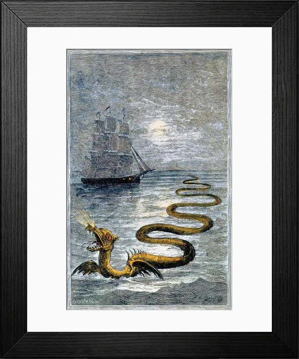 Framed Print : Sea Serpent, Legendary Creature