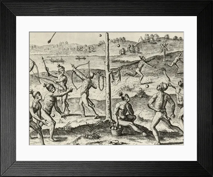 Framed Print : Native American Sports, 16th Century Framed Print : Native American Sports, 16th Century