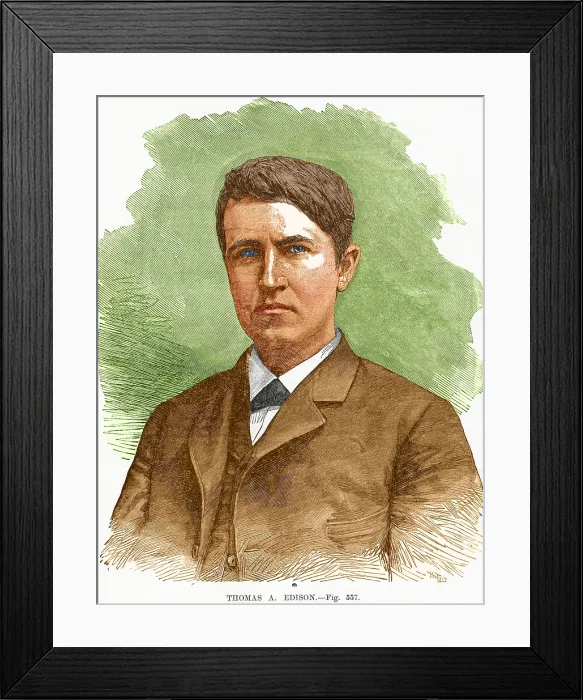 Framed Print : Thomas Edison, American Inventor