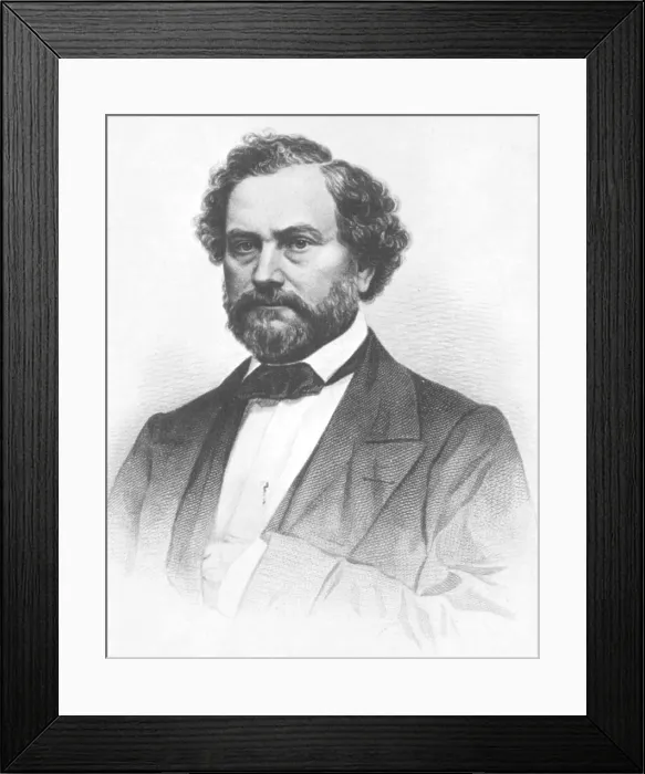 Framed Print : Samuel Colt, American Inventor of the Colt Revolver Gun, Portrait