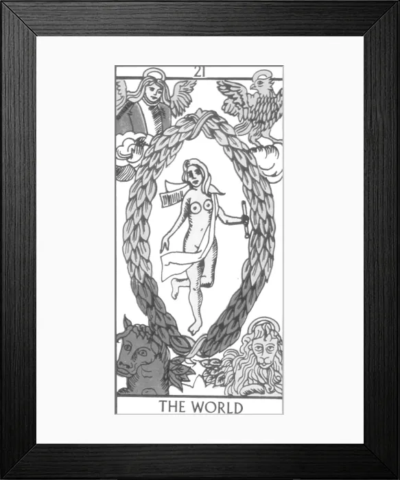 Framed Print : The World, Tarot Card Framed Print : The World, Tarot Card