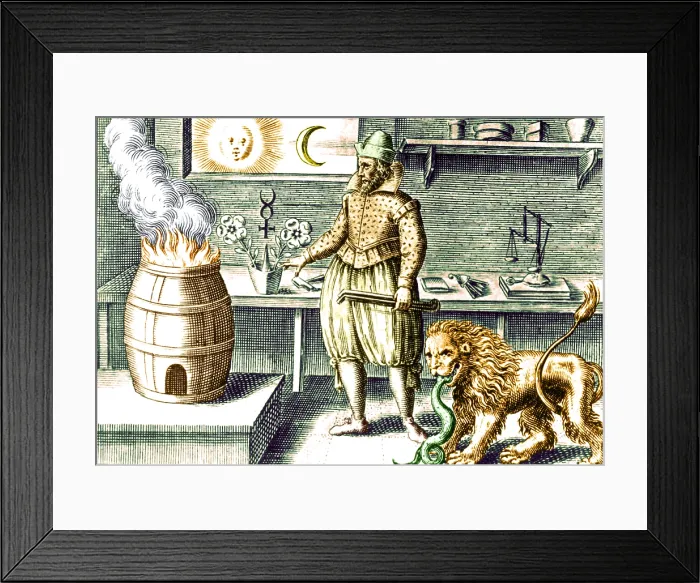 Framed Print : Alchemical Workshop, 17th Century Framed Print : Alchemical Workshop, 17th Century