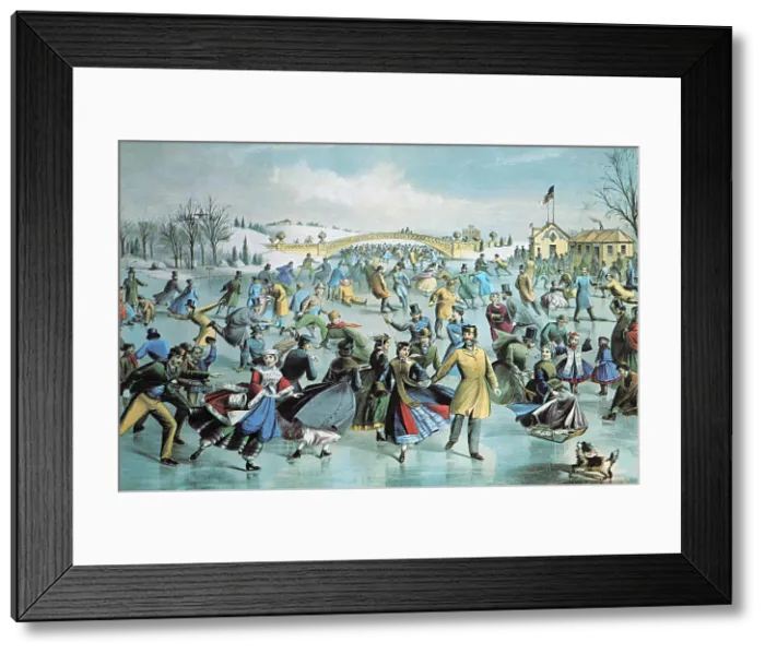 Framed Print : NYC, Central Park Skating Pond, 1862 Framed Print : NYC, Central Park Skating Pond, 1862