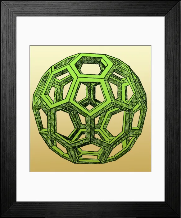 Framed Print : De Divina Proportione, Icosahedron Figure, 1509 Framed Print : De Divina Proportione, Icosahedron Figure, 1509
