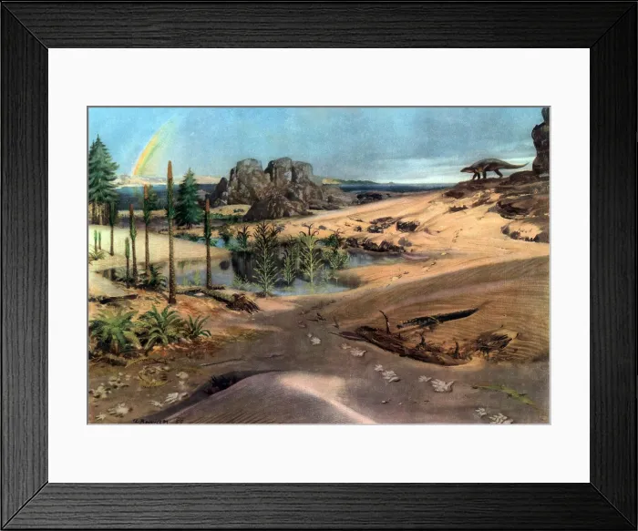 Framed Print : Prehistoric, Lower Triassic Landscape