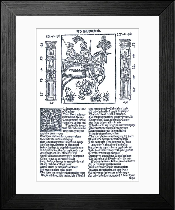 Framed Print : Geoffrey Chaucer, Canterbury Tales Framed Print : Geoffrey Chaucer, Canterbury Tales