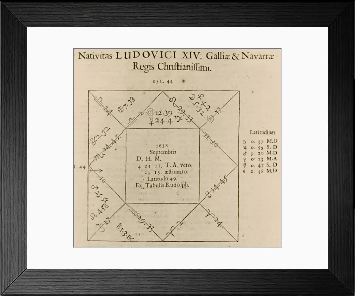 Framed Print : Horoscope Chart for Louis XIV, 1661 Framed Print : Horoscope Chart for Louis XIV, 1661