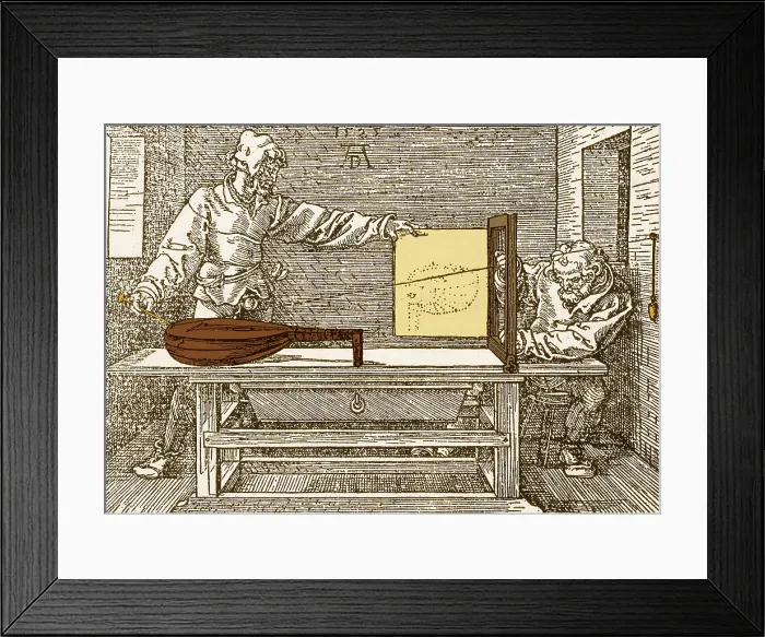 Framed Print : Durer's Perspective Drawing of a Lute Framed Print : Durer's Perspective Drawing of a Lute