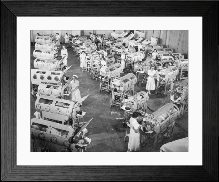 Framed Print : Iron Lungs, Polio Victims, 1950s Framed Print : Iron Lungs, Polio Victims, 1950s